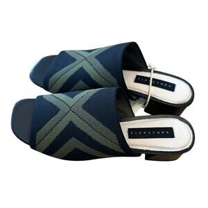 SANCTUARY Ruby Rally Green & Black Moss Block Heel Slide Slip On Size 6 Sandals